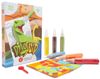 ערכת יצירה לילדים: 10 ציורי דינוזאורים ו 6 עטי חול צבעוניים