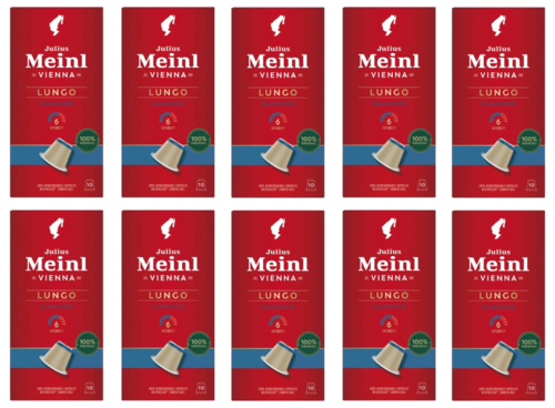 100 קפסולות יוליוס מיינל #6- Julius Meinl espresso Lungo, למכונת נספרסו