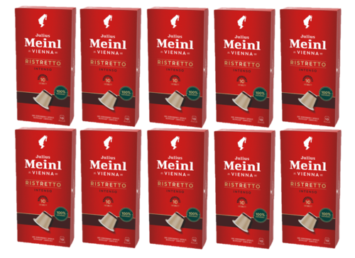 100 קפסולות יוליוס מיינל #10- Julius Meinl ristretto intenso, למכונת נספרסו