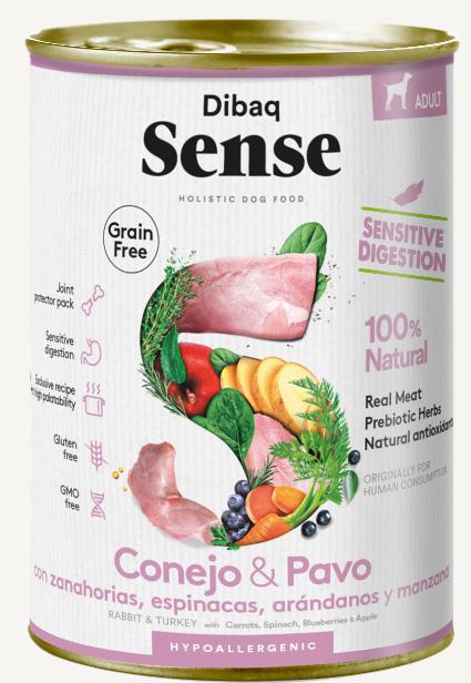 שימורי סנס דיבאק ארנבת והודו לכלב 380 גרם Sense