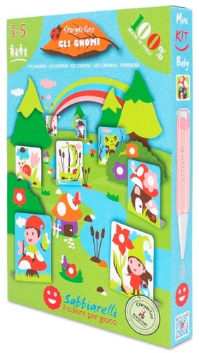 ערכת יצירה לילדים: גמדים עם עטי חול ותמונות דבק מאוירות