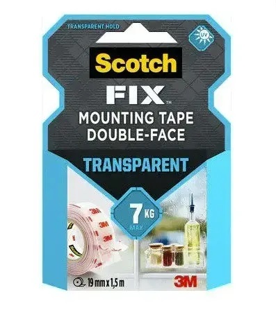 דבק דו צדדי שקוף עמיד בחום ומים 1.5 מטר 3M SCOTCH 4910C 1915