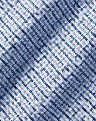 חולצה כחולה משבצת גזרת קלאסיק - Royal blue non-iron button down gingham cf shirt