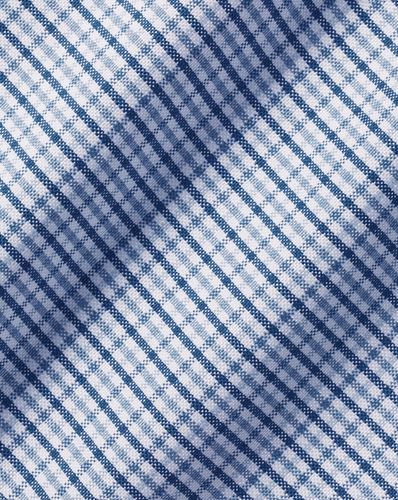 חולצה כחולה משבצת גזרת אקסטרה סלים - Royal blue non-iron button down gingham extra slim shirt