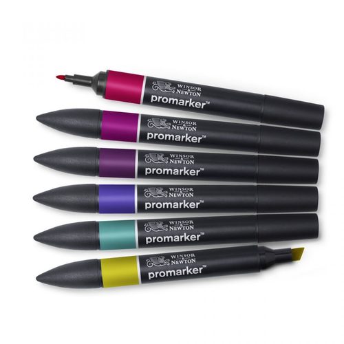 סט של 6 מרקרים מקצועיים לאיור Promarker  (RICH TONES)