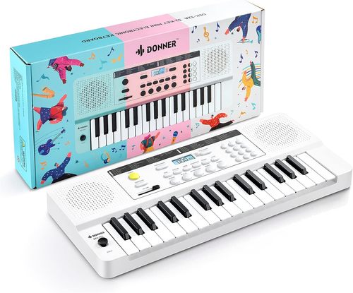 אורגנית מיני לילדים 3 אוקטבות EC3222 בצבע טורקיז DEK32A עם מסך LED מבית DONNER
