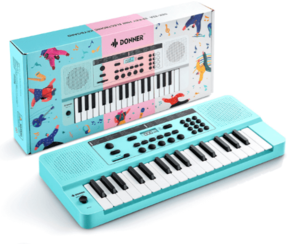 אורגנית מיני לילדים 3 אוקטבות EC3222 בצבע טורקיז DEK32A עם מסך LED מבית DONNER