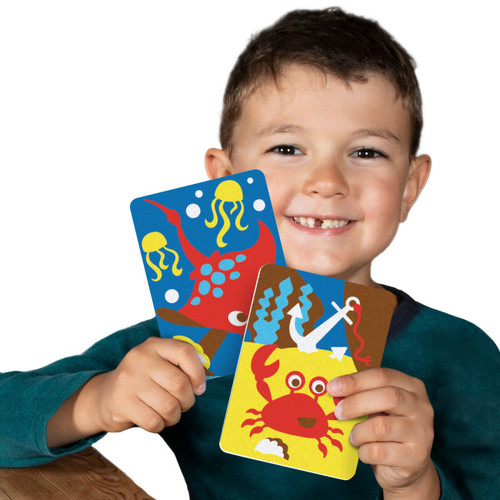 ערכת יצירה לילדים: 10 ציורים מתחת לים עם 6 עטי חול צבעוניים