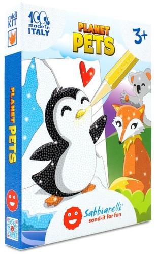 ערכת יצירה לילדים: 8 ציורי חיות העולם עם 6 עטי חול צבעוניים