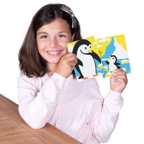 ערכת יצירה לילדים: 8 ציורי חיות העולם עם 6 עטי חול צבעוניים