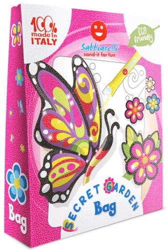 תיק יצירה לילדים: הגן הסודי עם 12 צבעי חול ו 2 תמונות דבק מאוירות