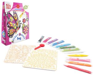 תיק יצירה לילדים: הגן הסודי עם 12 צבעי חול ו 2 תמונות דבק מאוירות