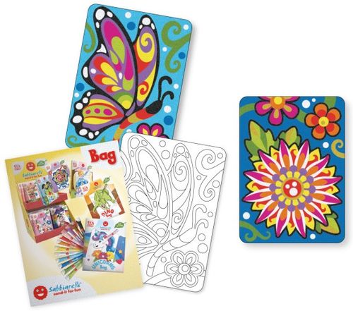 תיק יצירה לילדים: הגן הסודי עם 12 צבעי חול ו 2 תמונות דבק מאוירות