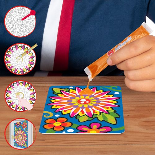 תיק יצירה לילדים: הגן הסודי עם 12 צבעי חול ו 2 תמונות דבק מאוירות