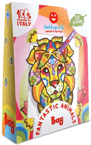 תיק יצירה לילדים: חיות פנטסטיות עם 12 צבעי חול ו 2 תמונות דבק מאוירות