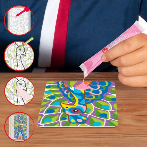 תיק יצירה לילדים: חיות פנטסטיות עם 12 צבעי חול ו 2 תמונות דבק מאוירות