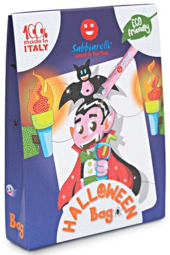 תיק יצירה לילדים: האלווין עם 12 צבעי חול ו 2 תמונות דבק מאוירות