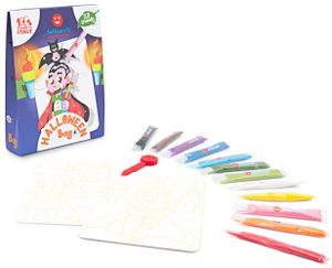 תיק יצירה לילדים: האלווין עם 12 צבעי חול ו 2 תמונות דבק מאוירות