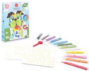 תיק יצירה לילדים: חתול וכלב עם 12 צבעי חול ו 2 תמונות דבק מאוירות