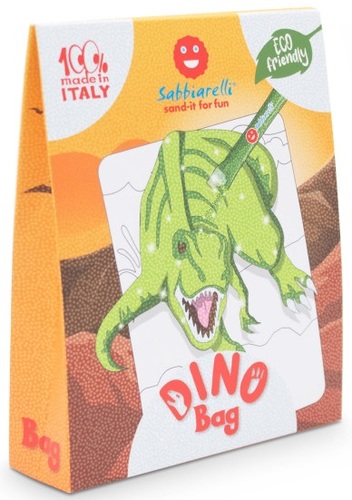 תיק יצירה לילדים: דינוזאורים עם 12 צבעי חול ו 2 תמונות דבק מאוירות