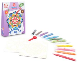 תיק יצירה לילדים: מנדלות עם 12 צבעי חול ו 2 תמונות דבק מאוירות