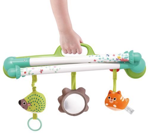 אוניברסיטה מתקפלת לתינוק עם 3 מצבי משחק ו 3 צעצועים רכים תלויים