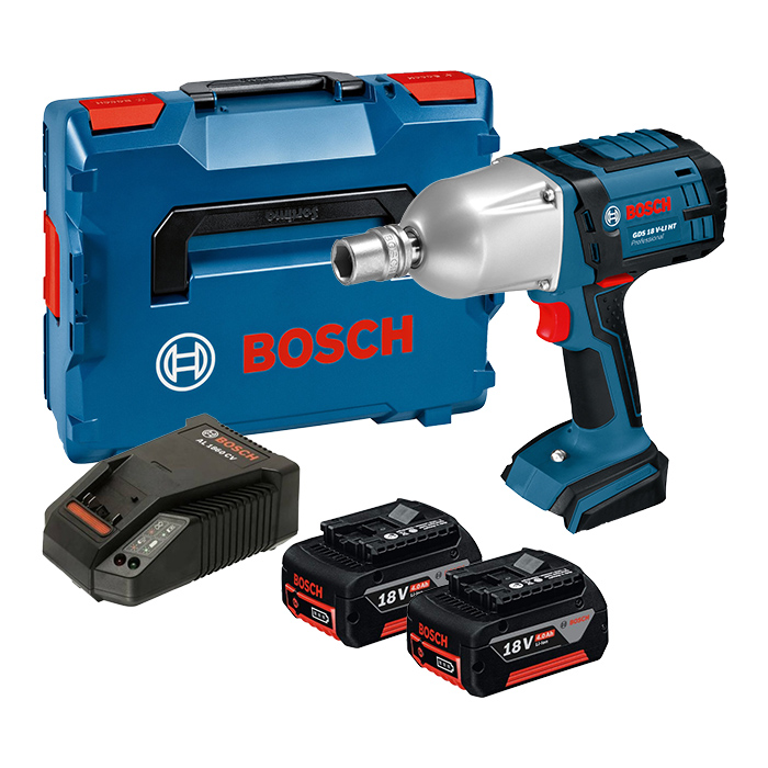 מפתח רטיטה 1/2" Bosch נטען דגם GDS 18V LI HT עם 2 סוללות