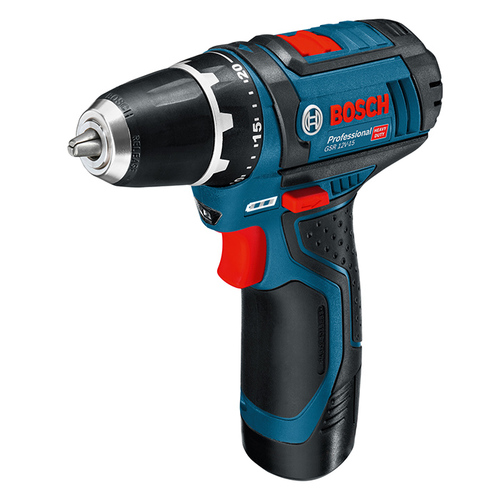מברגה/ מקדחה 12V Bosch דגם GSR 12V-15 עם סוללות 2AH ו-4AH