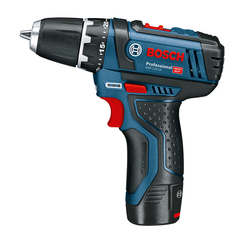 מברגה/ מקדחה 12V Bosch דגם GSR 12V-15 עם סוללות 2AH ו-4AH
