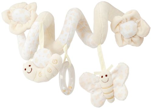 פעלולון ספירלה רך עם 3 צעצועים לעגלה / סלקל / מיטה - פרפר שמנת