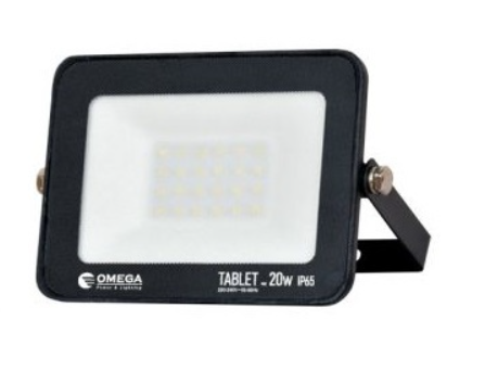 פנס הצפה טאבלט 20W שחור Omega נתנאל לבניין