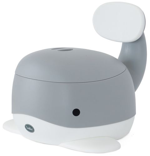 סיר גמילה בצורת לוויתן עם מכסה, משענת ומגן מונע התזה - ורוד