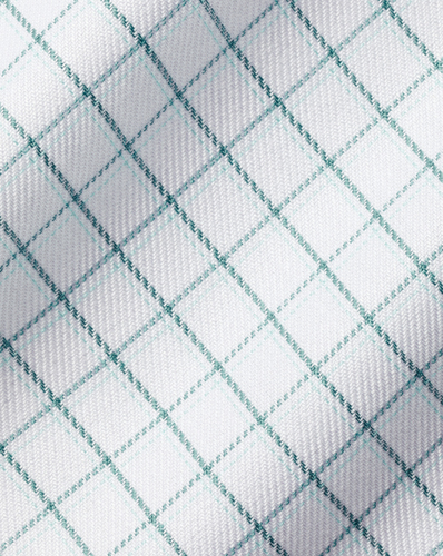 חולצה גזרת קלאסיק -Atlantic green twin check non-iron twill cutaway classic fit 