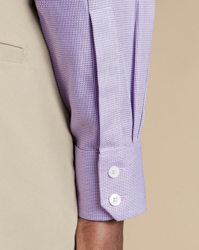 חולצה סגולה גזרת קלאסיק -Lilac purple non-iron Mayfair weave cutaway classic fit