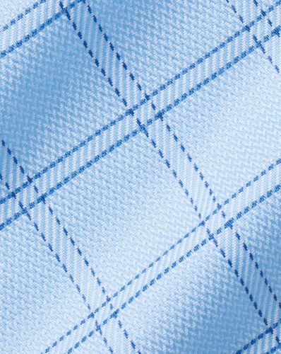 חולצה גזרת סלים -Sky blue check non-iron Mayfair weave CA slim fit shirt