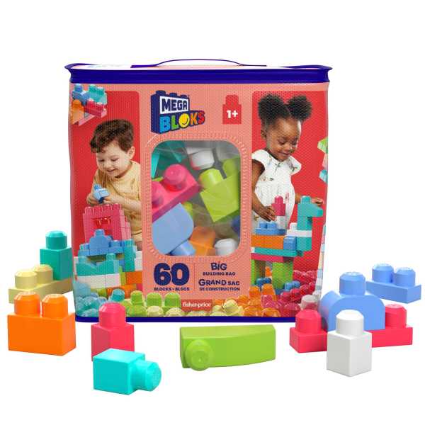 מגה בלוקס תיק 60 חלקים ורוד