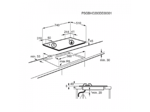 כיריים גז ZANUSSI ZGO78530BA