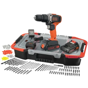 מארז מקדחה רוטטת/מברגת אימפקט +אביזרים Black&Decker BCD003BAST
