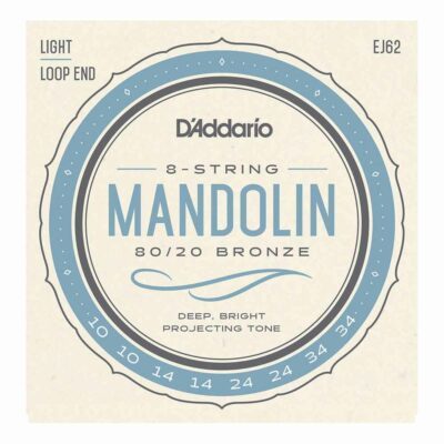 מיתרים למנדולינה דדריו – 10-34 –  EJ62 80/20 Bronze Mandolin Strings Light