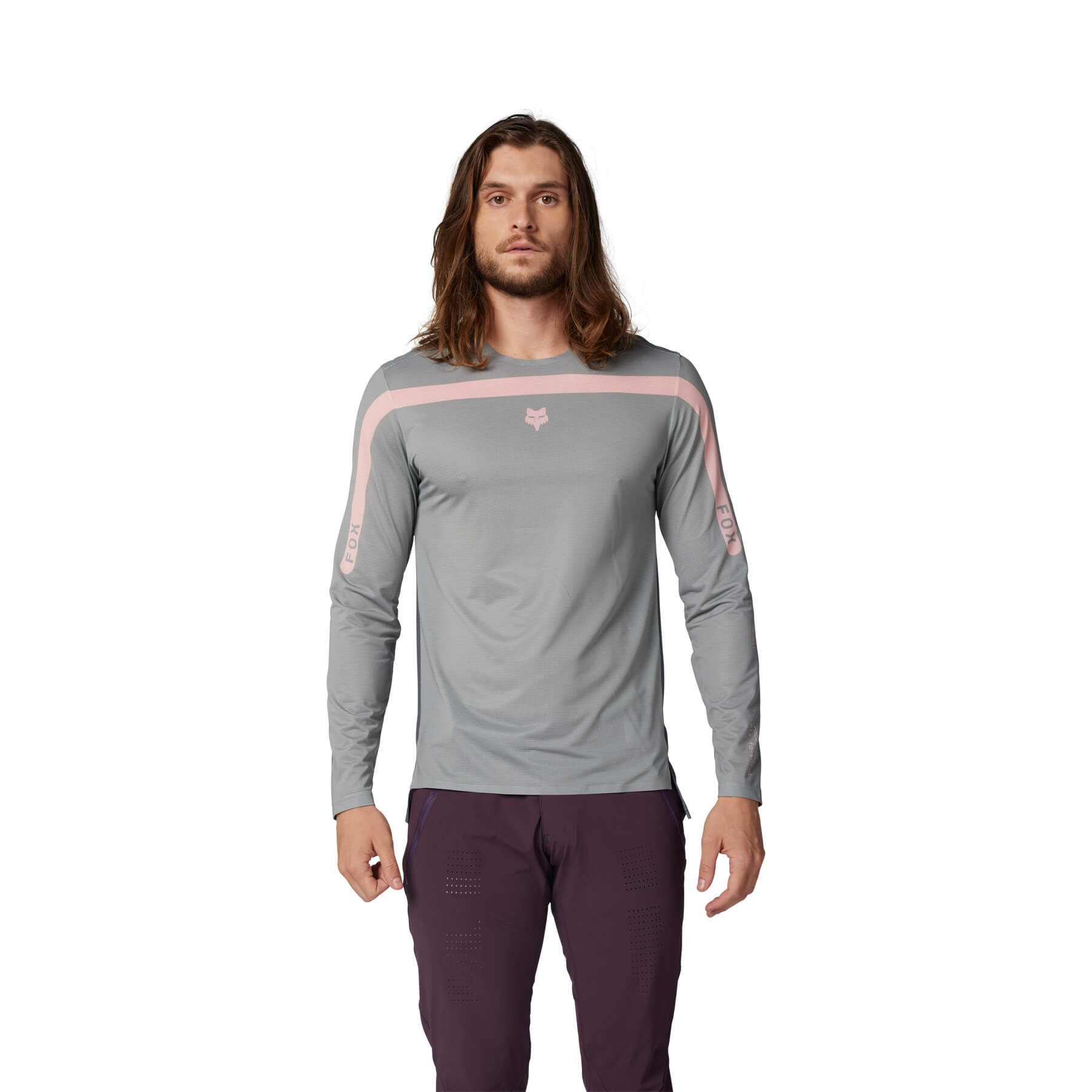 חולצת אופניים ארוכה פלקסאייר אפור / ורוד - FLEXAIR LS JERSEY AVIATION V24