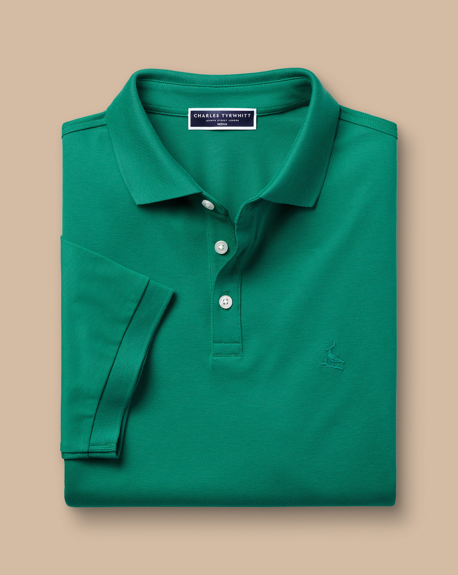 חולצת פולו ירוקה -Green solid polo