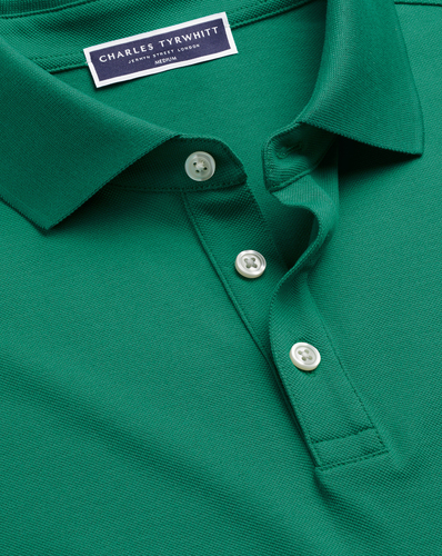 חולצת פולו ירוקה -Green solid polo