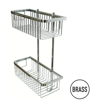סבוניית רשת מלבנית דו קומתית BARSS ניקל מבריק SBS90158C 