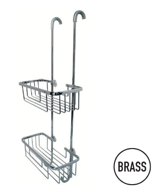 סבוניית רשת כפולה מלבנית תלויה BRASS ניקל מבריק SBS90158C