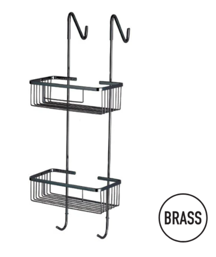 סבוניית רשת כפולה מלבנית תלויה BRASS שחור מט SBS90158BL