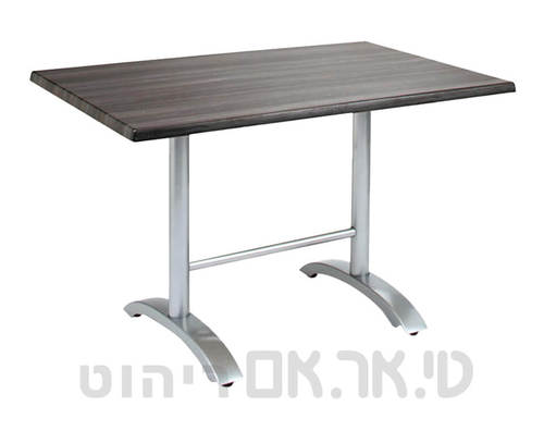 שולחן עם רגל טוריס כפולה כסף