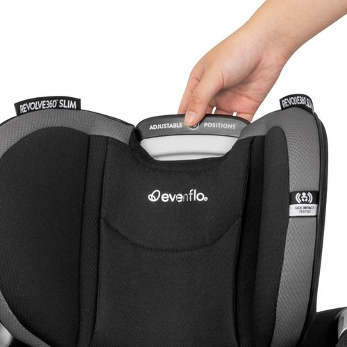 כיסא בטיחות מסתובב צר במיוחד רבולב סלים Revolve Slim 360 - שחור/אפור Obsidian Black
