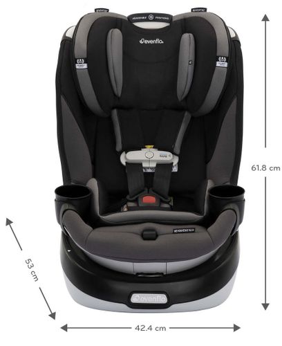 כיסא בטיחות מסתובב צר במיוחד רבולב סלים Revolve Slim 360 - שחור/אפור Obsidian Black
