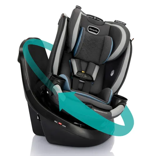 כיסא בטיחות מסתובב צר במיוחד רבולב סלים Revolve Slim 360 - שחור/אפור Obsidian Black
