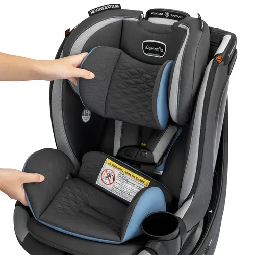 כיסא בטיחות מסתובב צר במיוחד רבולב סלים Revolve Slim 360 - שחור/אפור Obsidian Black